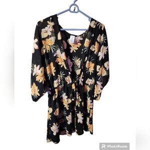 Floral Kimono Wrap with Tie String